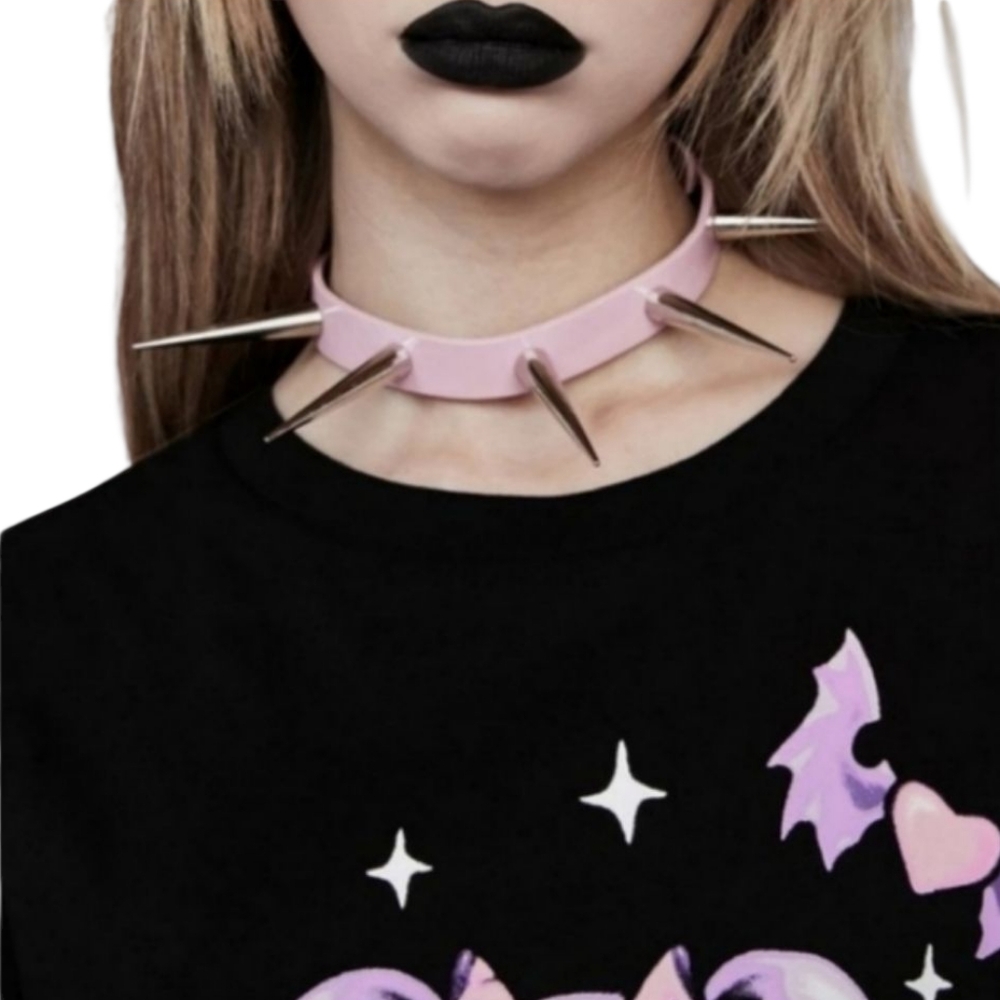 Funk Plus Pink Super Long Spike Choker